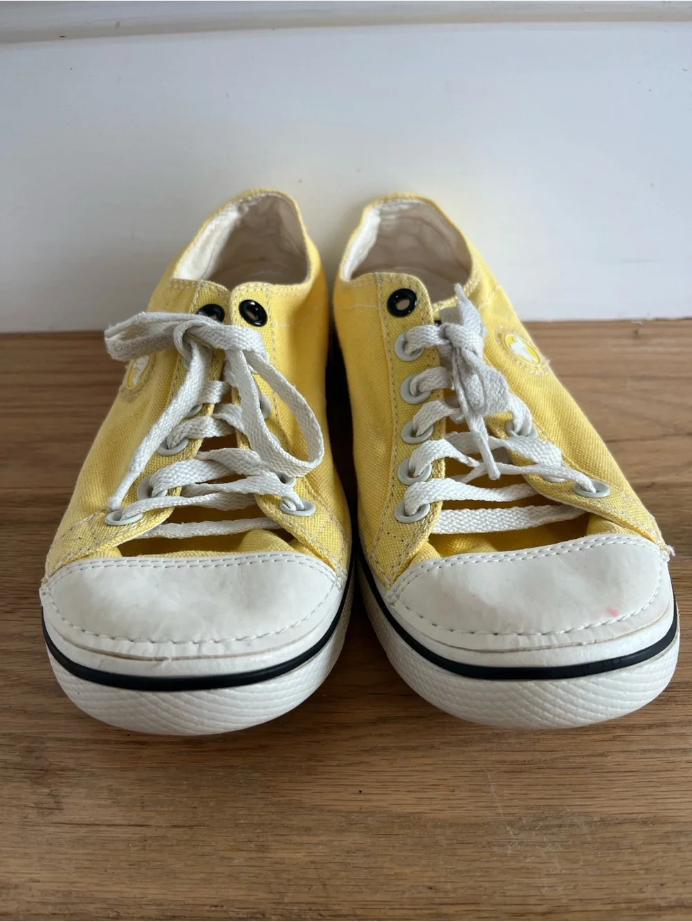 CROCS Yellow Canvas Low-Top Sneakers with White Accents